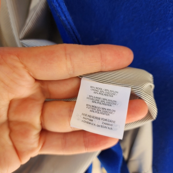 J. Crew Melton wool royal blue coat size 10 - Picture 9 of 14
